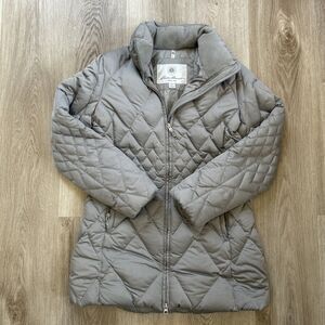 Eddie Bauer Women's Size Small Puffer Jacket EB650 Down Gray Quilted Coat READ